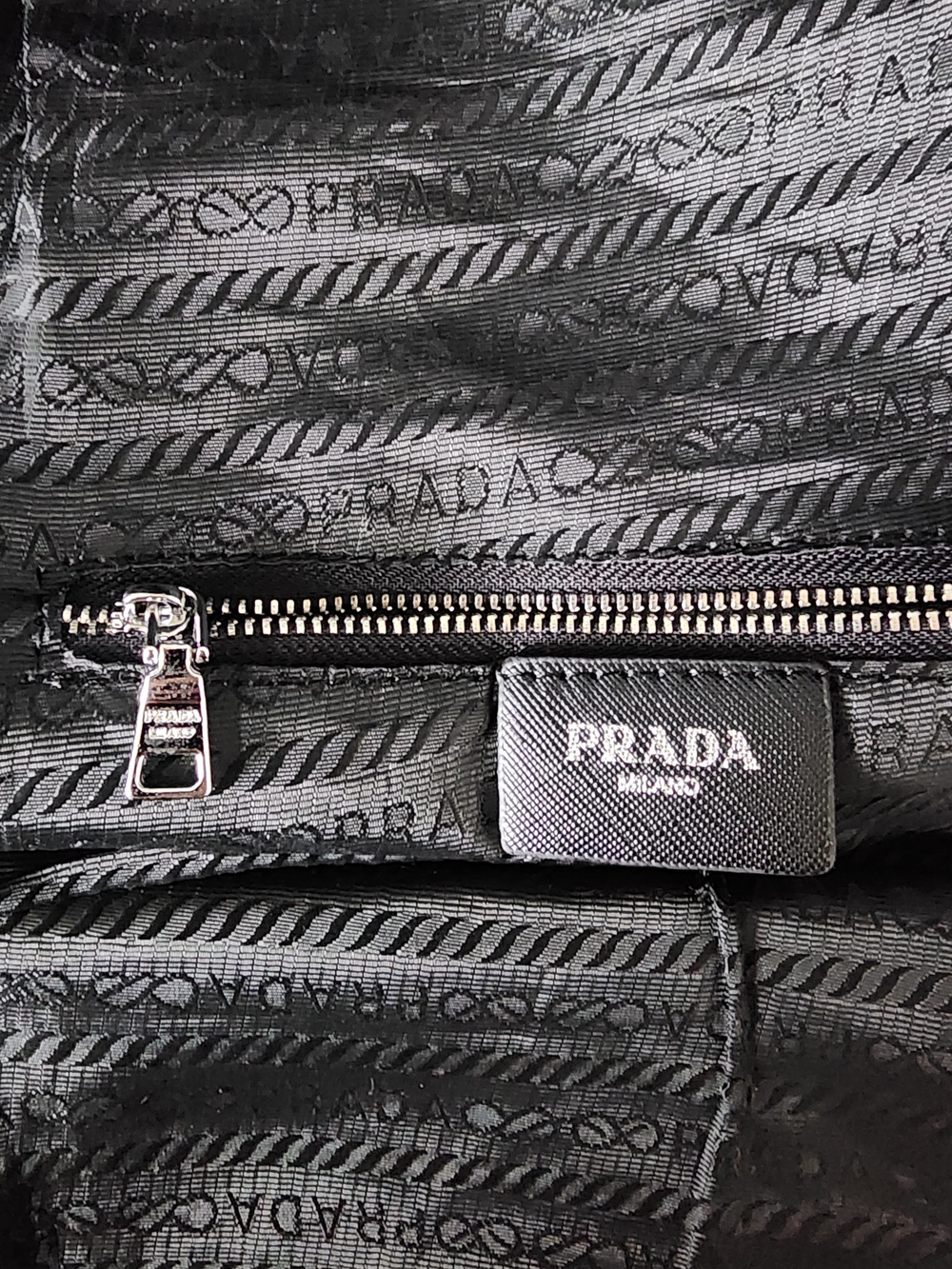 Prada Black Nylon Backpack Triangle Logo Zip Backpack Made in Italy - Picture 9 of 12
